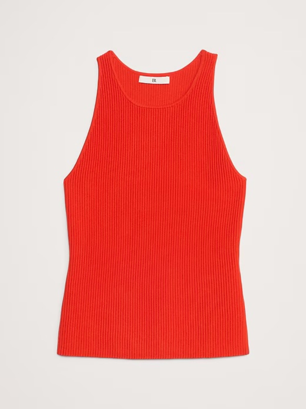 Banana Republic Sleeveless Ribbed Tank Top in Red-Orange